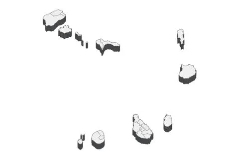 3D Map Of Cape Verde Illustrazione stock