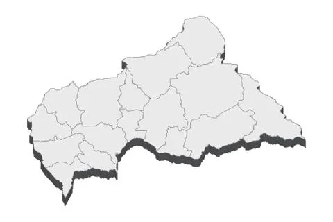 3D Map Of Central African Republic Stock Illustration