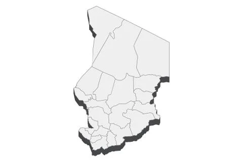 3D Map Of Chad イラスト素材