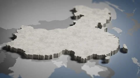 3D Map China, Chinese, Shanghai, Asia 4K Stock Footage 336109658