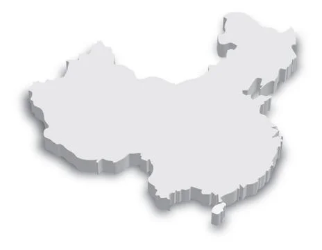 3d map of china Stock Illustration