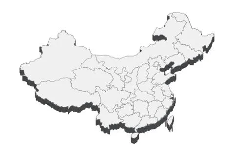 3D Map Of China Stock Illustration