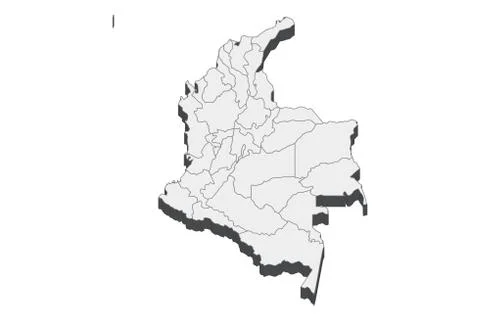 3D Map Of Colombia Stock Illustration