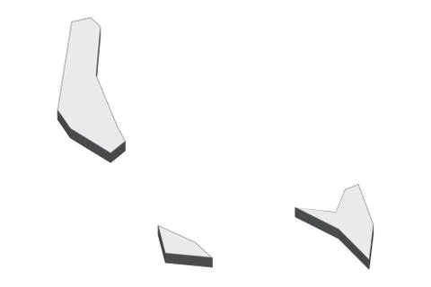 3D Map Of Comoros Illustrazione stock