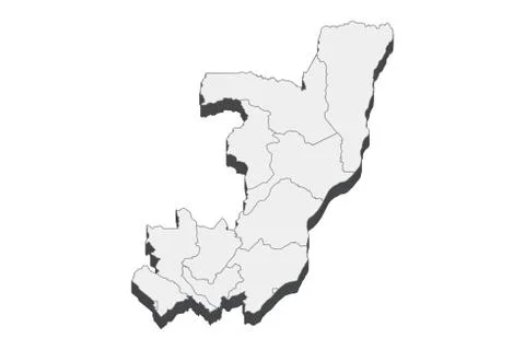 3D Map Of Congo Stock Illustration