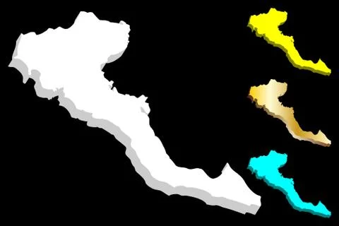 3D map of Corfu Stock Illustration