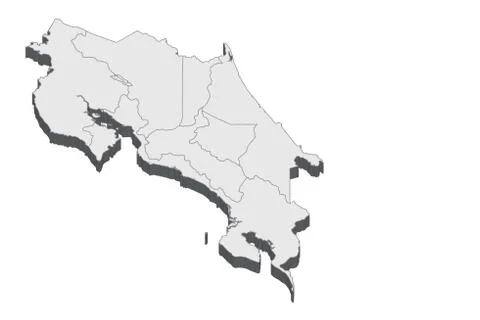 3D Map Of Costa Rica Stock Illustration