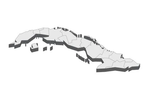 3D Map Of Cuba Stock Illustration