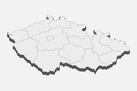3D Map Of Czech Republic イラスト素材