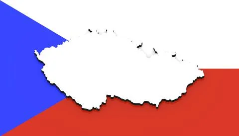 3D map of Czech Republic on the national flag Stock Illustration