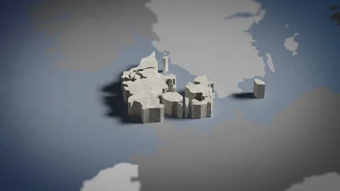3D Map Denmark, Dane, Copenhagen, Europe4K Stock Footage 336110712