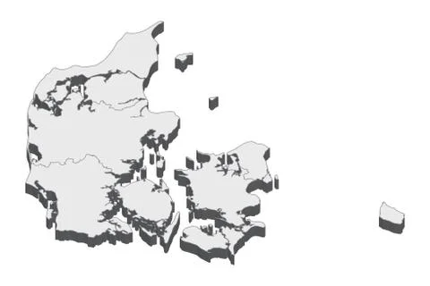 3D Map Of Denmark Stock Illustration