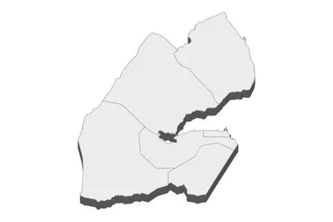 3D Map Of Djibouti Stock Illustration