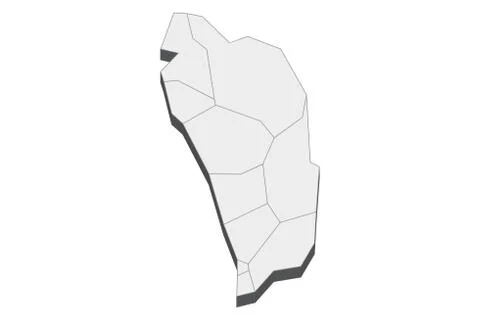 3D Map Of Dominica Stock Illustration