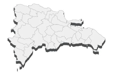 3D Map Of Dominican Republic Stock Illustration