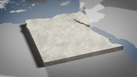 3D Map Egypt, Egyptian, Cairo, Africa, Asia, 4K Stock Footage 336110765