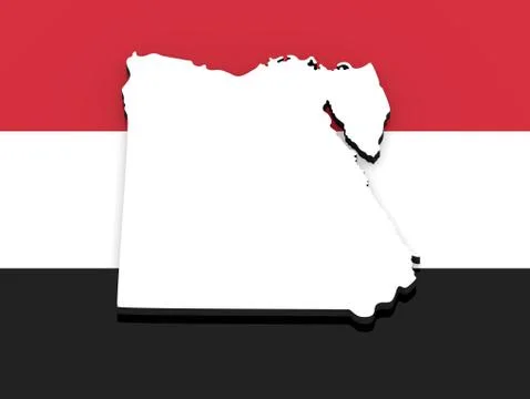 3D map of Egypt on the national flag Stock Illustration