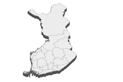 3D Map Of Finland Stock Illustration
