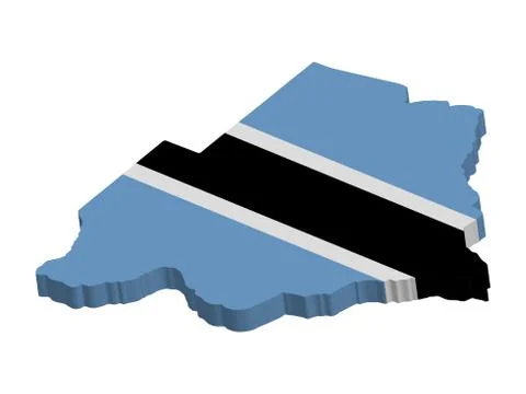 3D Map Flag of Botswana Vector illustration eps 10 イラスト素材