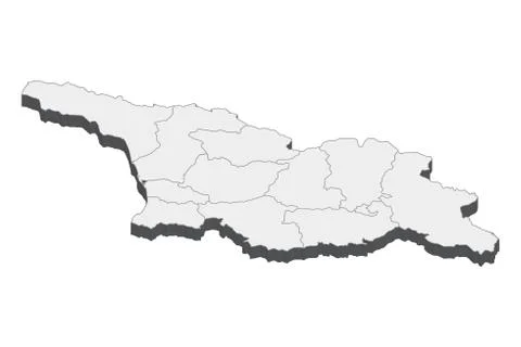 3D Map Of Georgia Stock Illustration