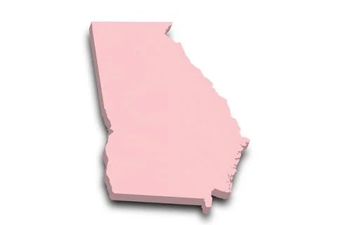 3d Map of Georgia state with color. United State of America, US, United State Stock Illustration