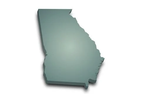 3d Map of Georgia state with color. United State of America, US, United State Stock Illustration