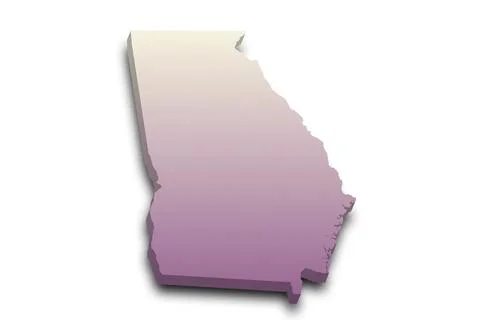 3d Map of Georgia state with color. United State of America, US, United State Stock Illustration