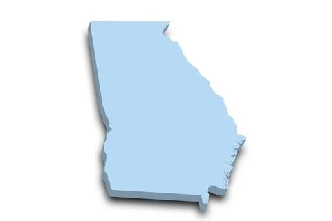 3d Map of Georgia state with color. United State of America, US, United State Stock Illustration