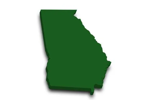 3d Map of Georgia state with color. United State of America, US, United State Stock Illustration