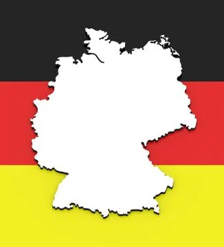 3D map of Germany on the national flag Illustrazione stock