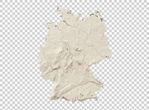 3d map of Germany with relief and internal borders. Stock Photos