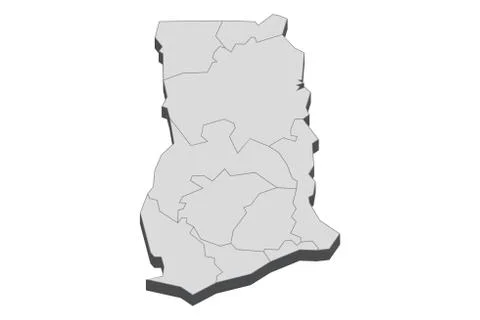 3D Map Of Ghana Stock Illustration