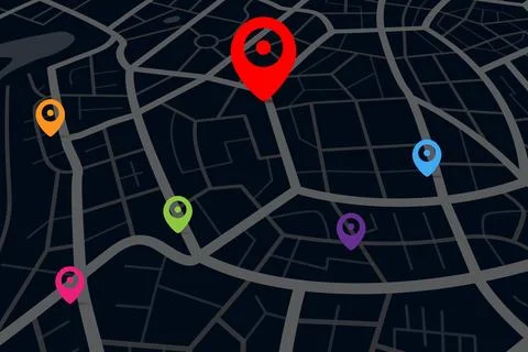 3D Map with gps destination target point イラスト素材