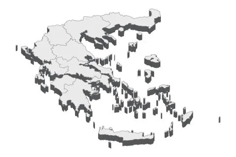 3D Map Of Greece イラスト素材