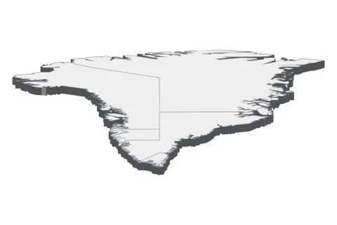 3D Map Of Greenland Stock Illustration