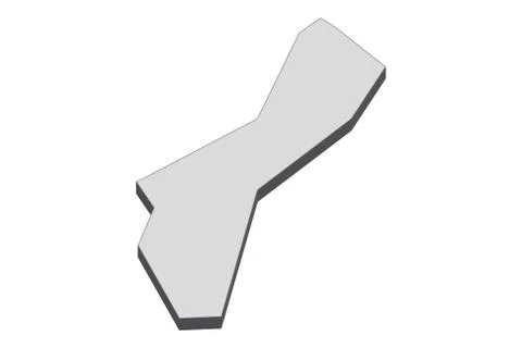 3D Map Of Guam Stock Illustration