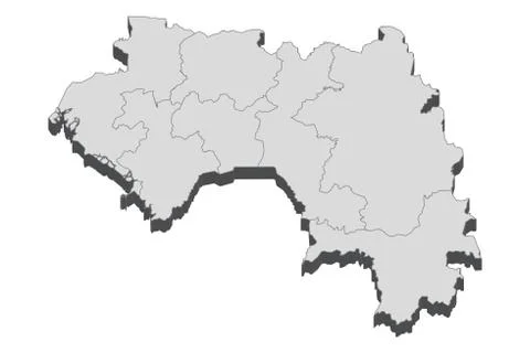 3D Map Of Guinea イラスト素材