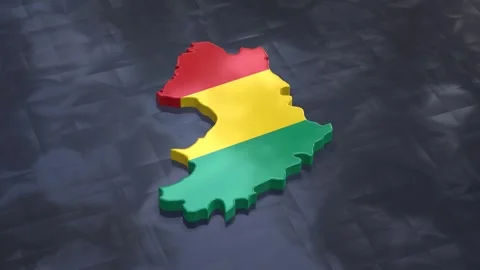 3D map of Guinea moving on a black textured floor. The country's area featu.. Stock-Footage 282364067