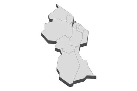 3D Map Of Guyana Stock Illustration