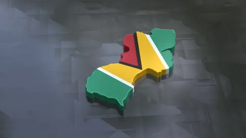 3D map of Guyana with luma matte effect Stock Footage 282364147