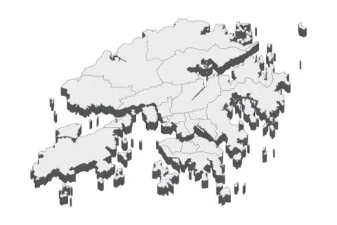 3D Map Of Hong Kong Stock Illustration