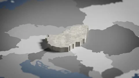 3D Map Hungary, Hungarian, Budapest, Europe 4K Stock Footage 336112238