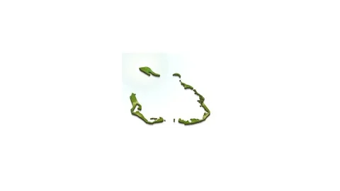 3D map illustration of Cocos Islands Stock Footage 156608244