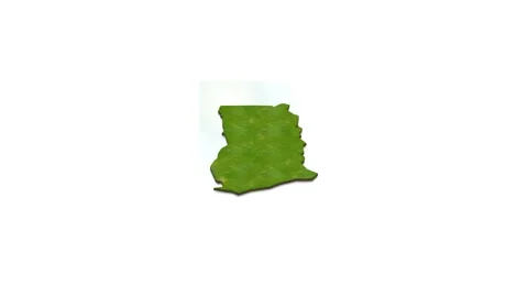 3D map illustration of Ghana Stock Footage 156610563