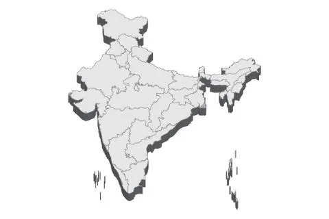 3D Map Of India Stock Illustration