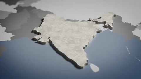 3D Map India, Indian, Delhi, Asia 4K Stock Footage 336112538