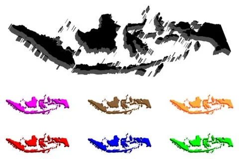 3D map of Indonesia Stock-Illustration