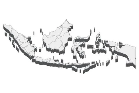 3D Map Of Indonesia Stock Illustration