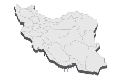 3D Map Of Iran Illustrazione stock