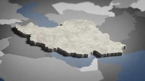 3D Map Iran, Iranian, Tehran, Asia 4K Stock Footage 336113033